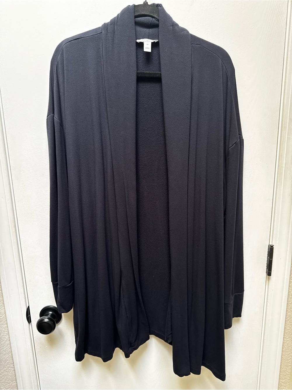 Daily Ritual Dark Blue Open-Front Draped Cardigan